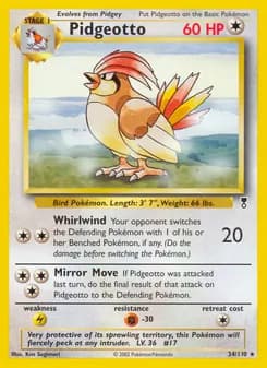 Pidgeotto card in English