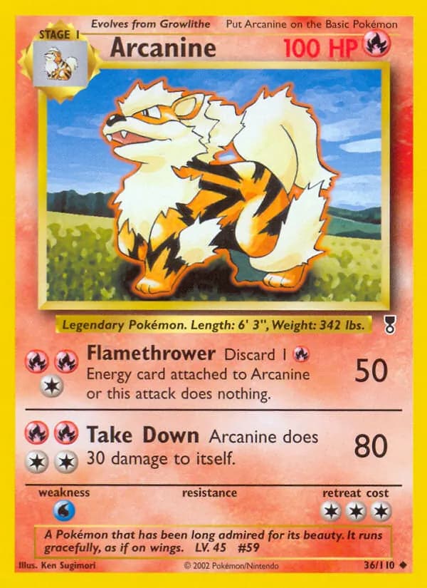 Arcanine card in English