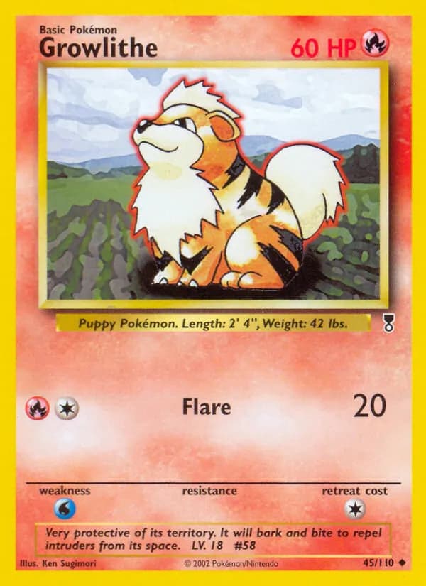 Growlithe card in English