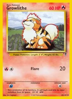 Growlithe card in English