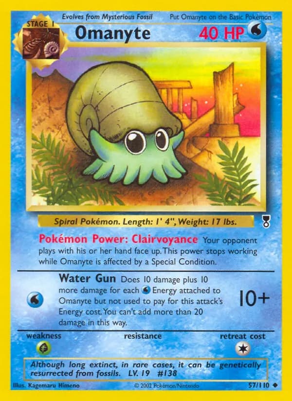 Omanyte card in English