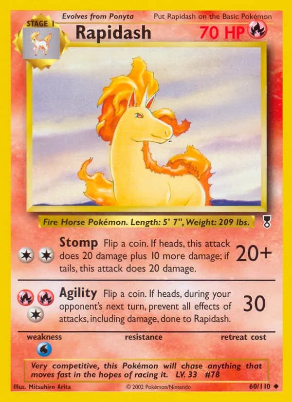 Rapidash card in English