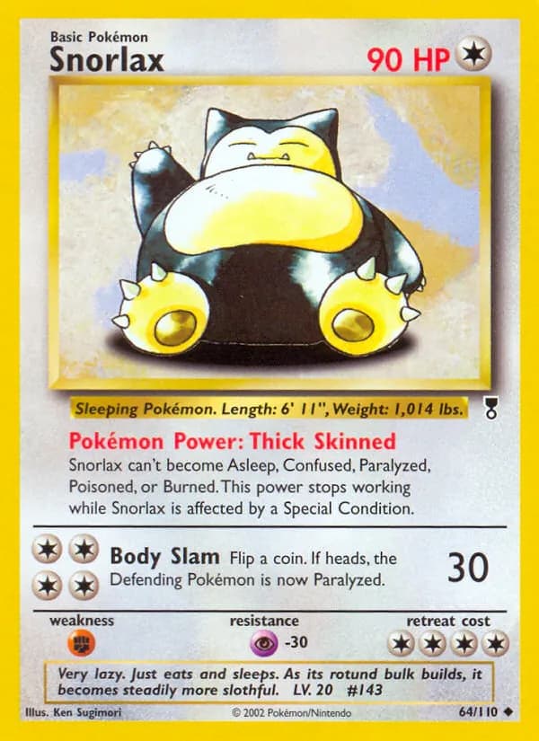 Snorlax card in English