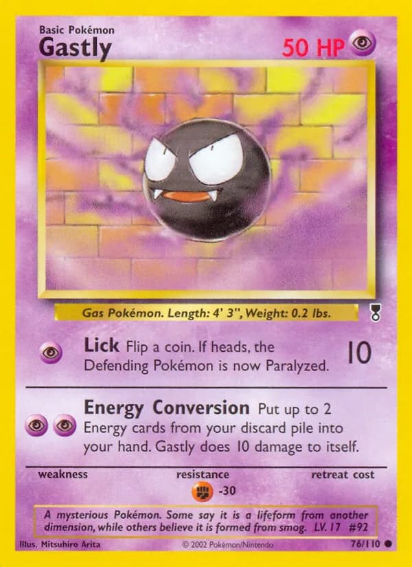 Gastly card in English