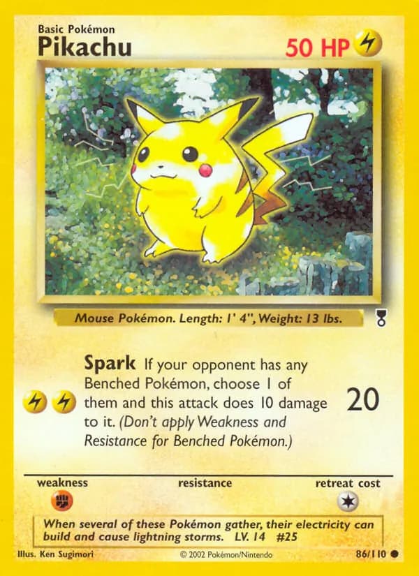 Pikachu card in English