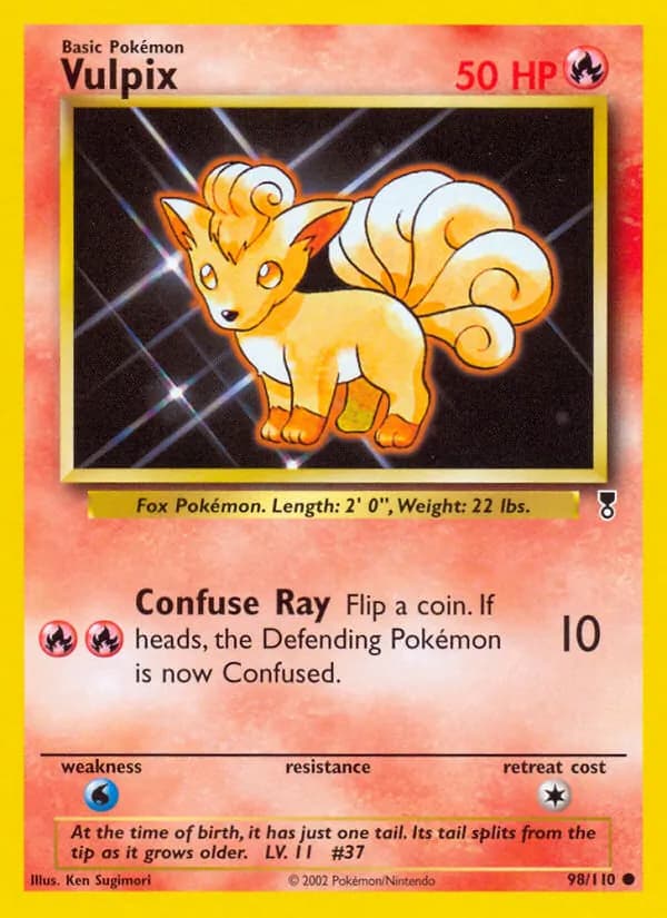 Vulpix card in English