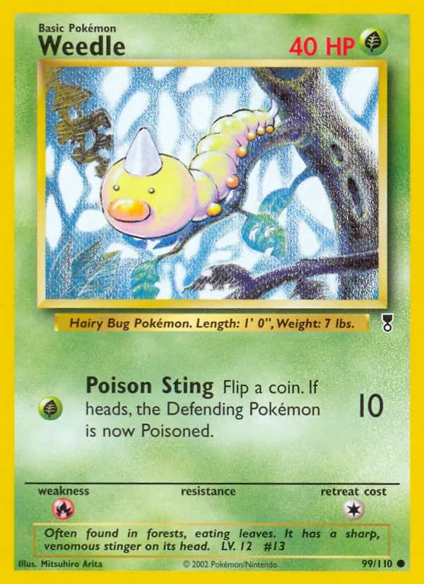 Weedle card in English