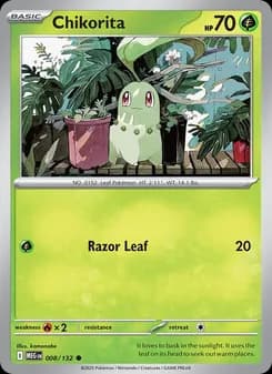 Chikorita card in English