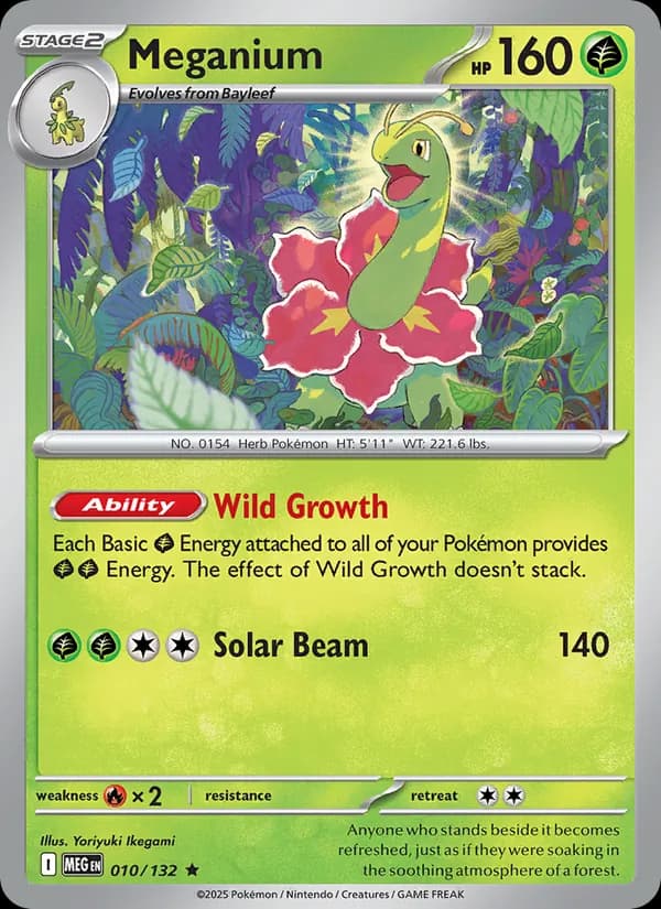 Meganium card in English
