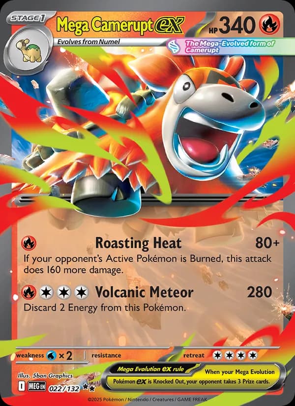 Mega Camerupt ex card in English