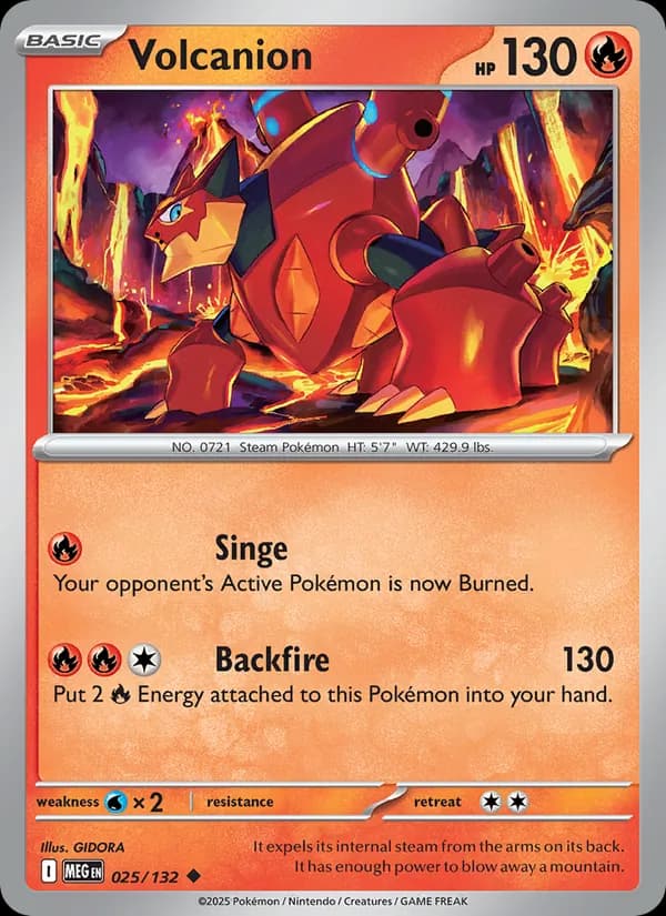 Volcanion card in English