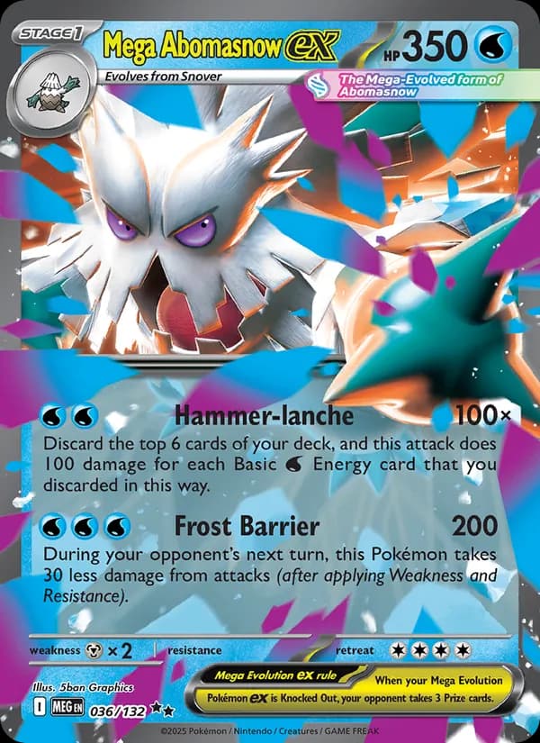 Mega Abomasnow ex card in English
