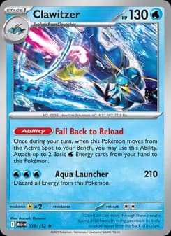Clawitzer card in English