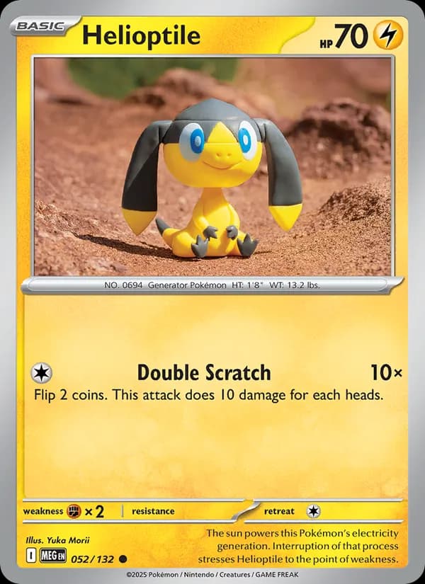 Helioptile card in English