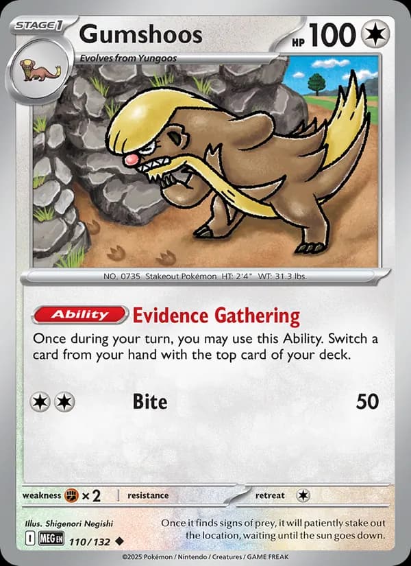 Gumshoos card in English