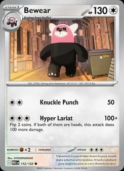 Bewear card in English
