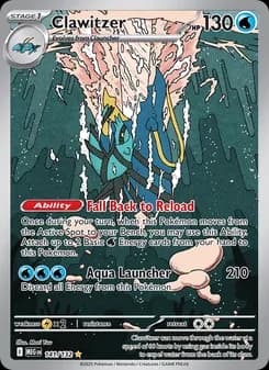 Clawitzer card in English
