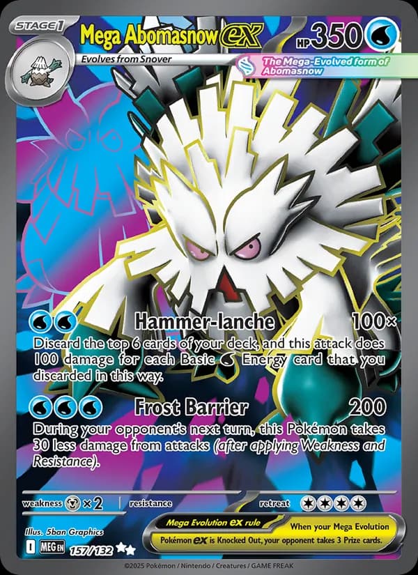 Mega Abomasnow ex card in English