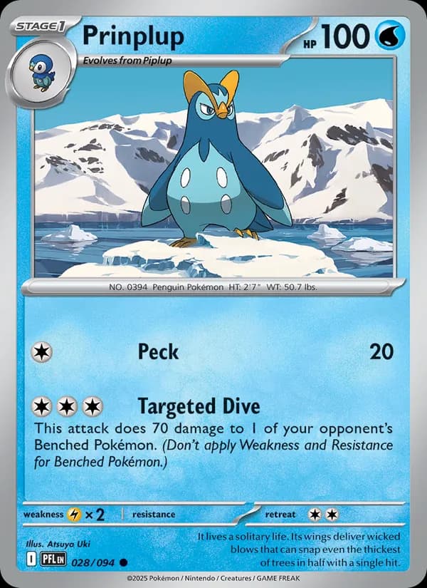 Prinplup card in English