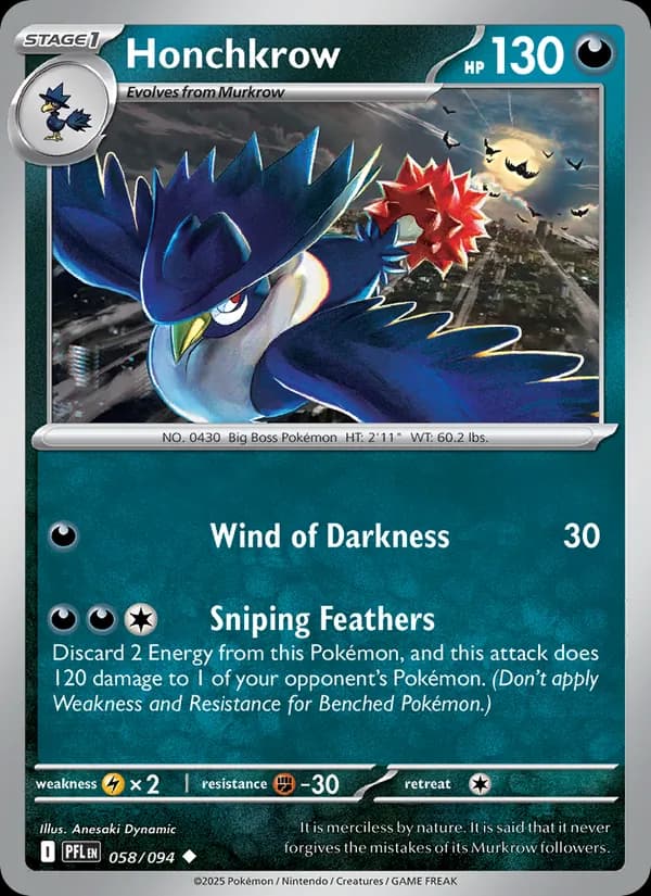 Honchkrow card in English