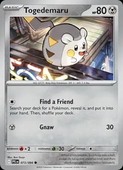 Togedemaru card in English