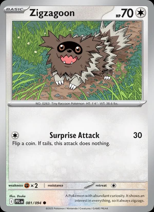 Zigzagoon card in English