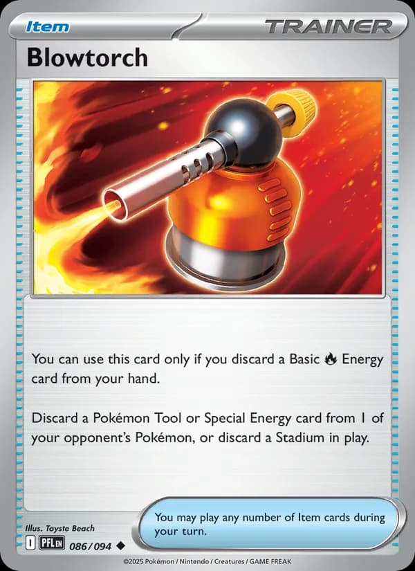 Blowtorch card in English