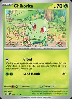 Chikorita card in English