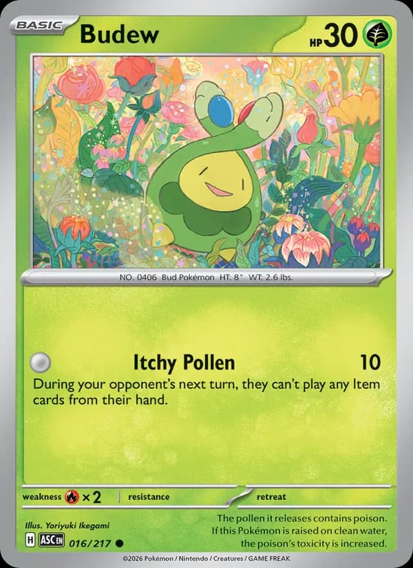 Budew card in English