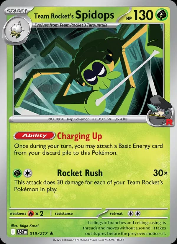 Team Rocket's Spidops card in English