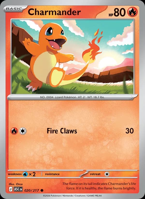 Charmander card in English