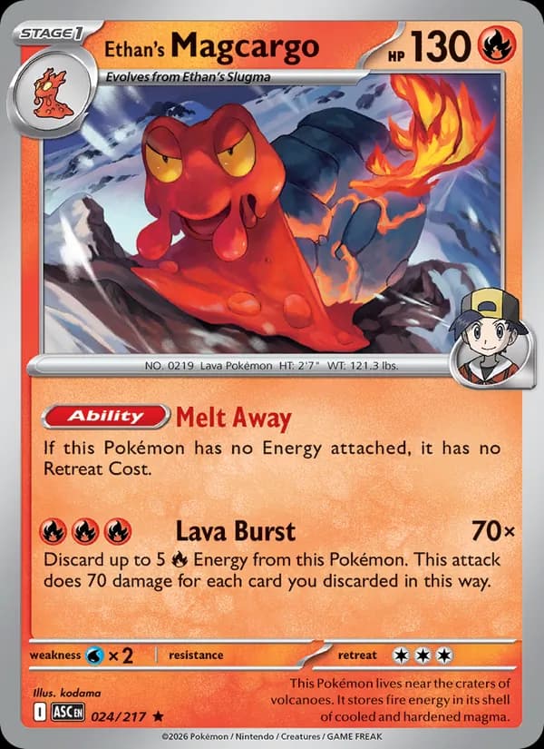 Ethan's Magcargo card in English
