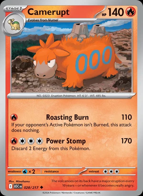 Camerupt card in English