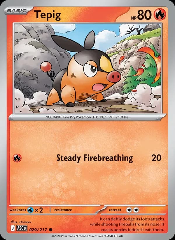 Tepig card in English