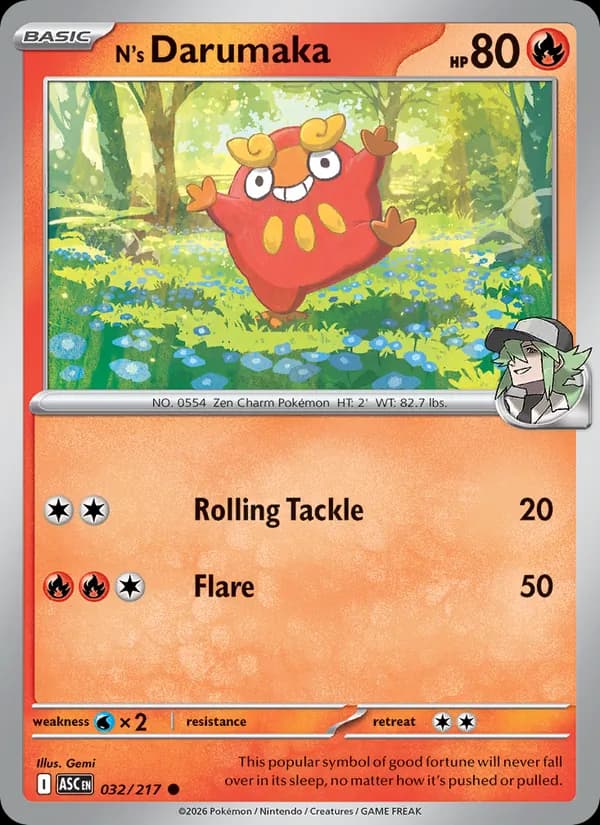 N's Darumaka card in English