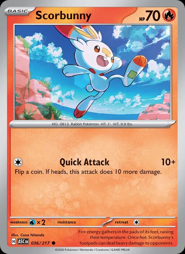 Scorbunny card in English