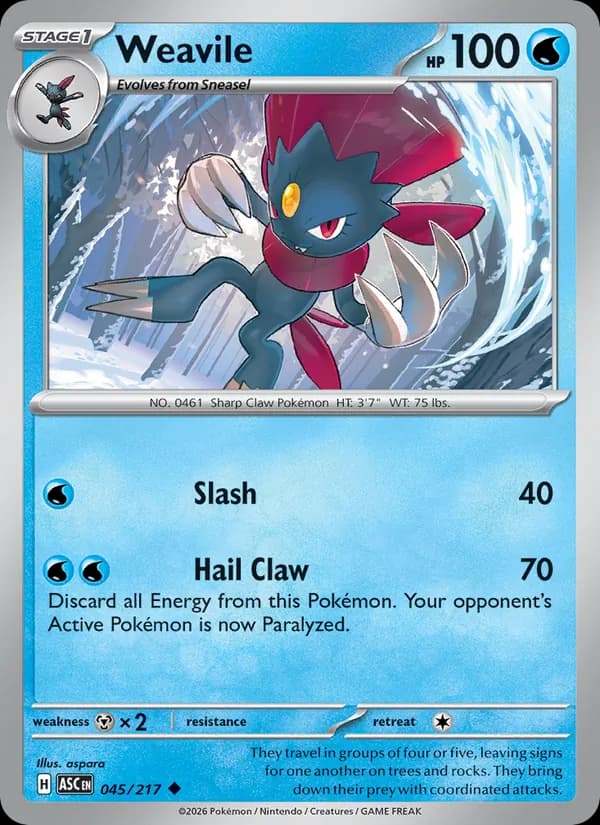 Weavile card in English