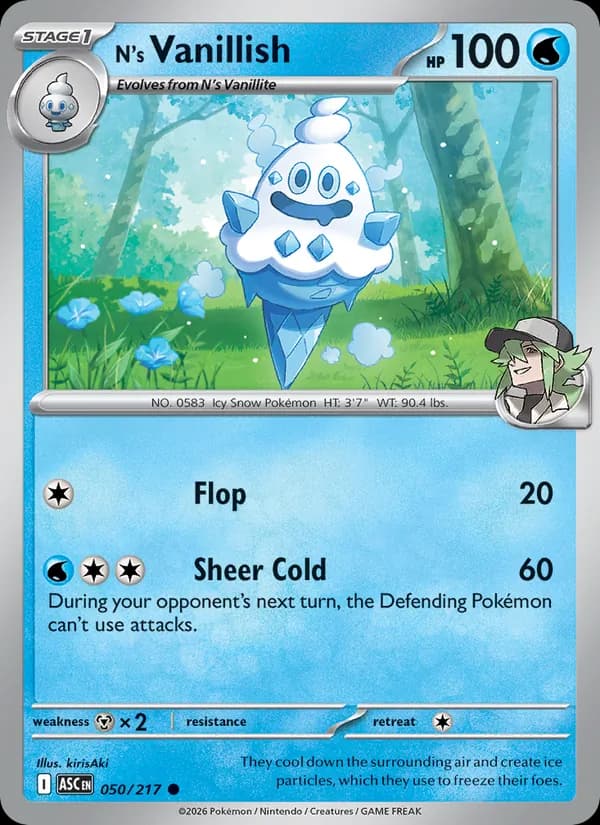 N's Vanillish card in English