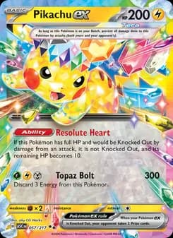 Pikachu ex card in English