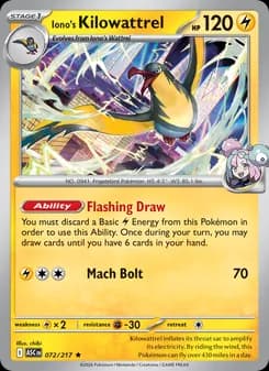 Iono's Kilowattrel card in English