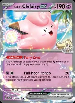 Lillie's Clefairy ex card in English