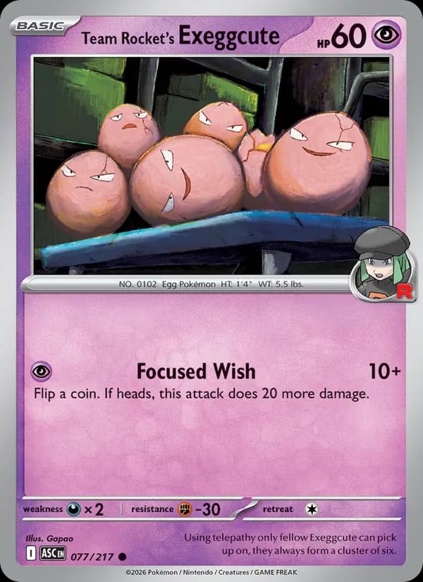 Team Rocket's Exeggcute card in English