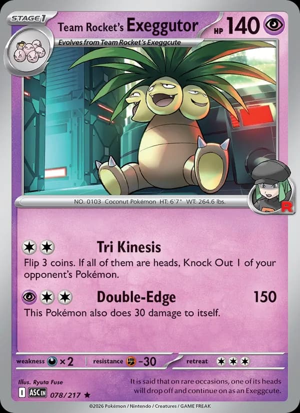 Team Rocket's Exeggutor card in English