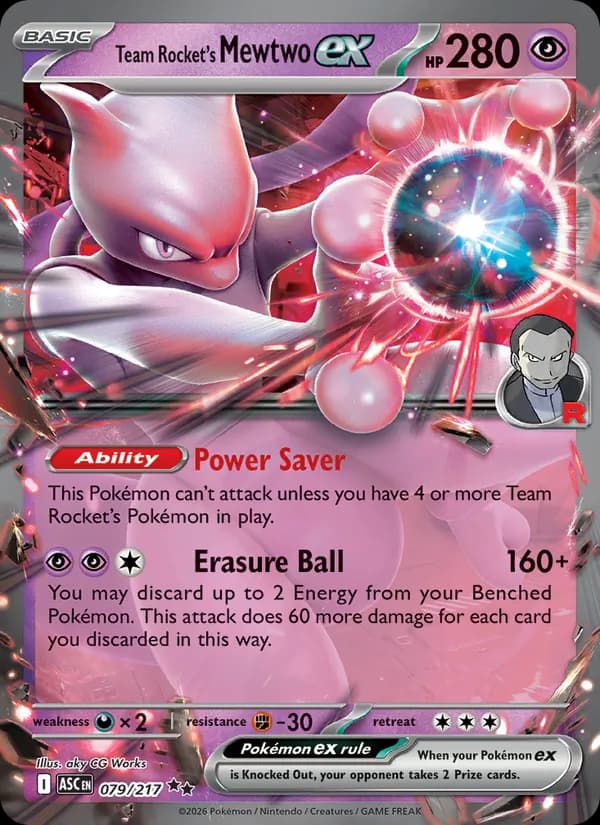 Team Rocket's Mewtwo ex card in English