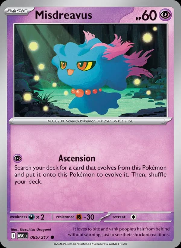 Misdreavus card in English