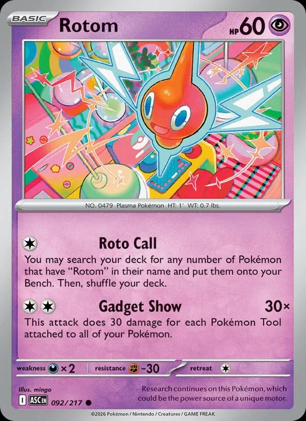Rotom card in English