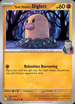 Team Rocket's Diglett card in English