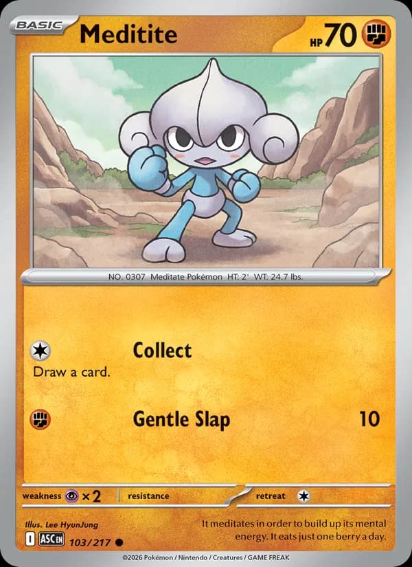 Meditite card in English