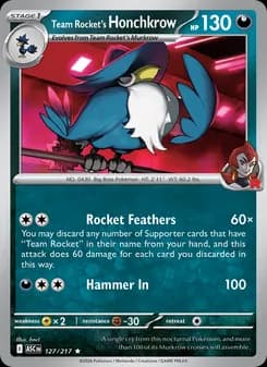 Team Rocket's Honchkrow card in English