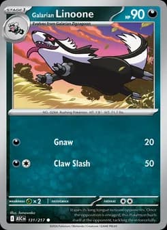 Galarian Linoone card in English